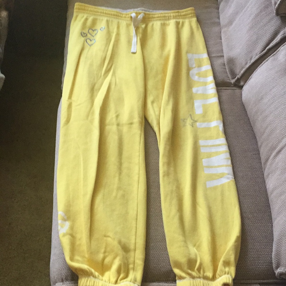 VS PINK yellow sweatpants